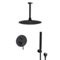 Matte Black Shower System With Rain Ceiling Shower Head and Hand Shower